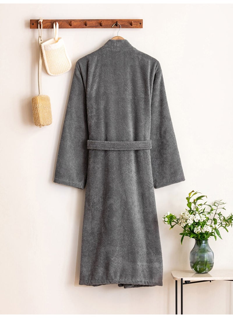TM Home Hotel Bathrobe – 100% Natural Cotton Terry | Highly Absorbent, Anti-Allergy & Anti-Lint Luxury Robe - Image 2